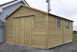16' x 12' Log Style Shed - Wooden Garden Shed.